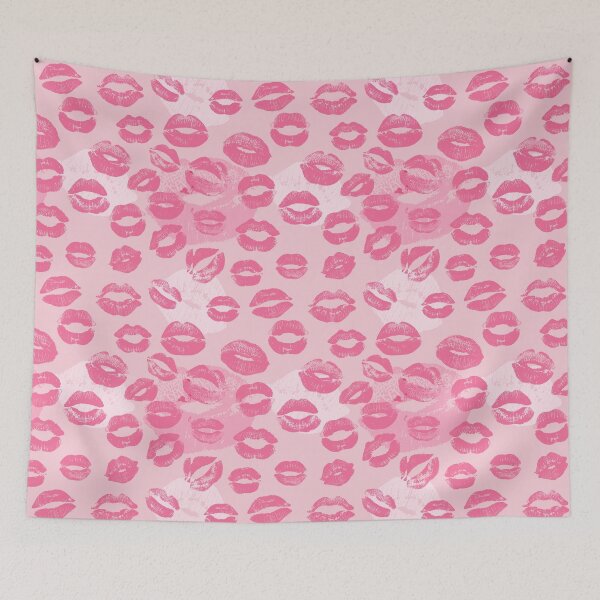 Item preview, Pink Lipstick Kisses Print  designed and sold by newburyboutique.