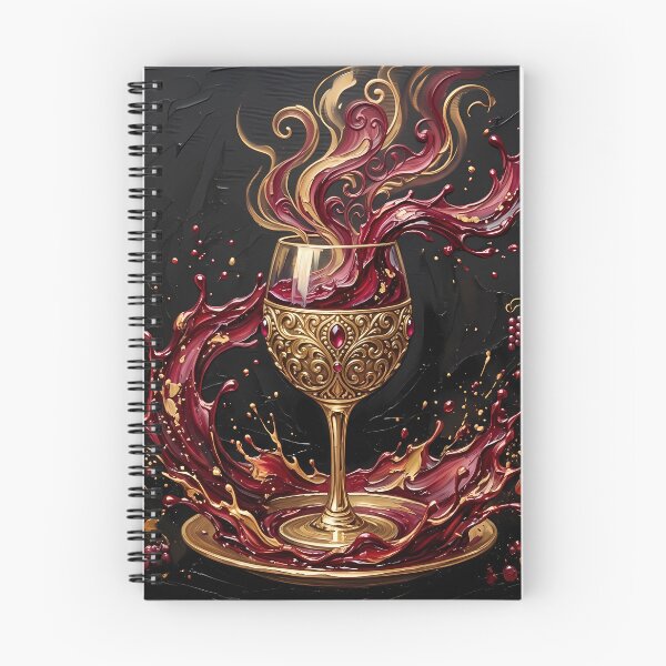 Item preview, Luxury Red Wine Splash - Golden Ornate Glass & Impasto Oil Painting designed and sold by SupernovaNote.