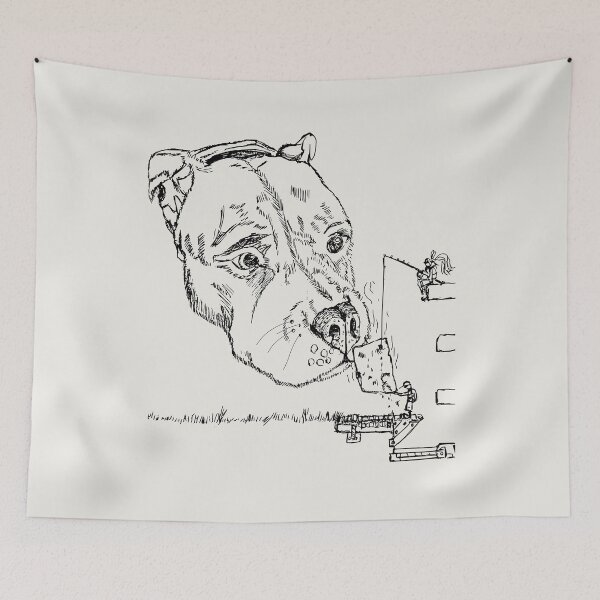 Item preview, Sniffing Doggo - (#F0EEE9) designed and sold by The Stippler Process.