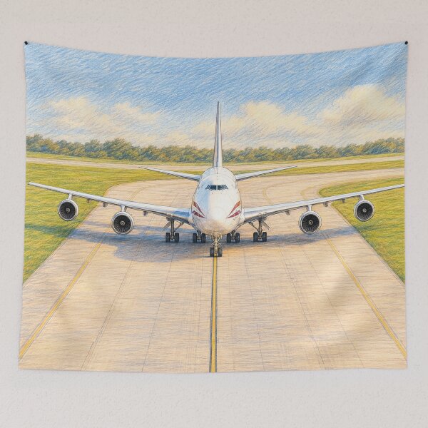 Item preview, Commercial Airplane Sketch Illustration designed and sold by EMairplanes.