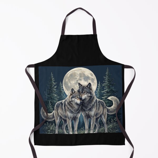 Item preview, Moonlit Wolf Pair in Evergreen Forest designed and sold by DariaOltes.