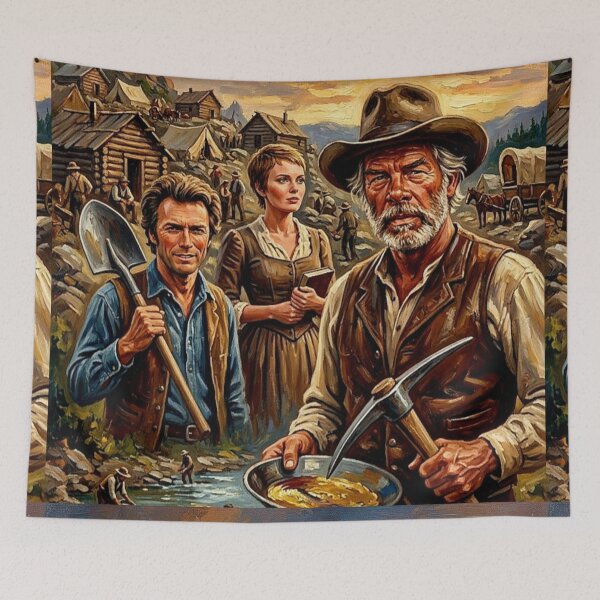 Item preview, Paint Your Wagon Retro Western Musical Tribute Art Movie Poster designed and sold by Art's Diner.