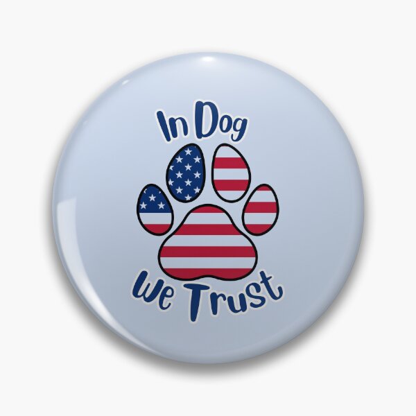 Item preview, In DOG we trust flag paw print (blue) designed and sold by Doodles Down South.