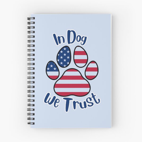 Item preview, In DOG we trust flag paw print (blue) designed and sold by Doodles Down South.