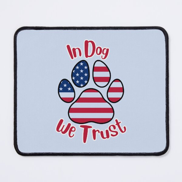 Item preview, In DOG we trust flag paw print (red) designed and sold by Doodles Down South.