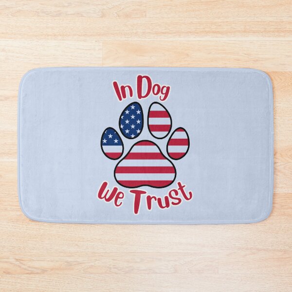 Item preview, In DOG we trust flag paw print (red) designed and sold by Doodles Down South.