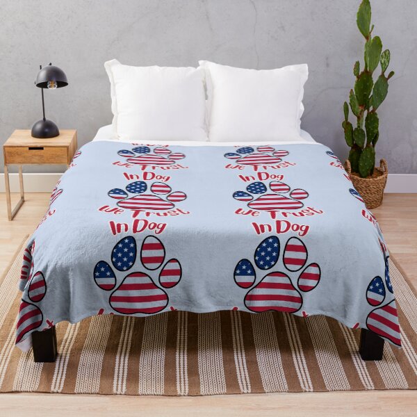 Item preview, In DOG we trust flag paw print (red) designed and sold by Doodles Down South.