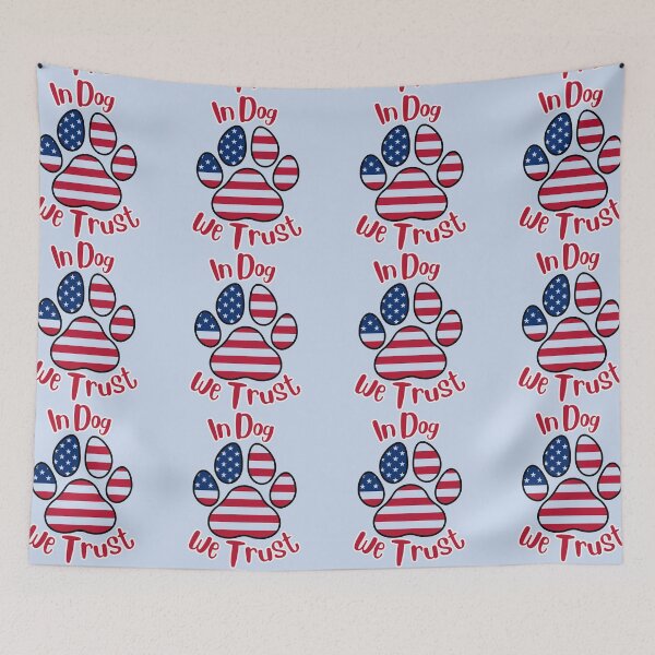 Item preview, In DOG we trust flag paw print (red) designed and sold by Doodles Down South.