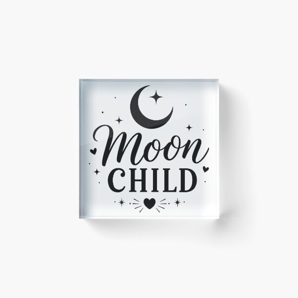 Item preview, Moon Child Celestial Typography – Crescent Moon and Stars Boho Design designed and sold by PnrArtDesign.