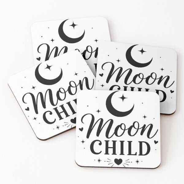 Item preview, Moon Child Celestial Typography – Crescent Moon and Stars Boho Design designed and sold by PnrArtDesign.