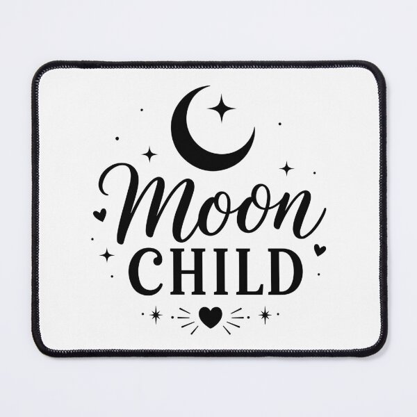 Item preview, Moon Child Celestial Typography – Crescent Moon and Stars Boho Design designed and sold by PnrArtDesign.