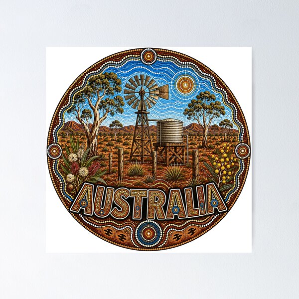 Item preview, Indigenous-Inspired Australian Art designed and sold by Holiday-Hunter.