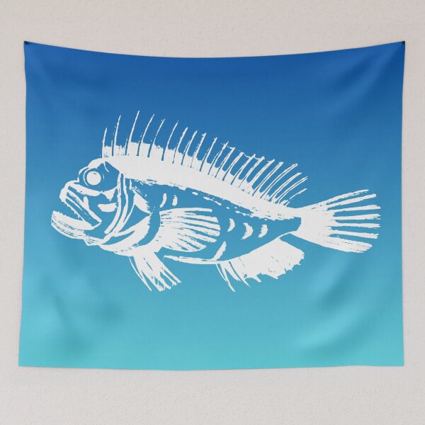 Item preview, Grey stingfish - blue background designed and sold by HeathWayPrints.