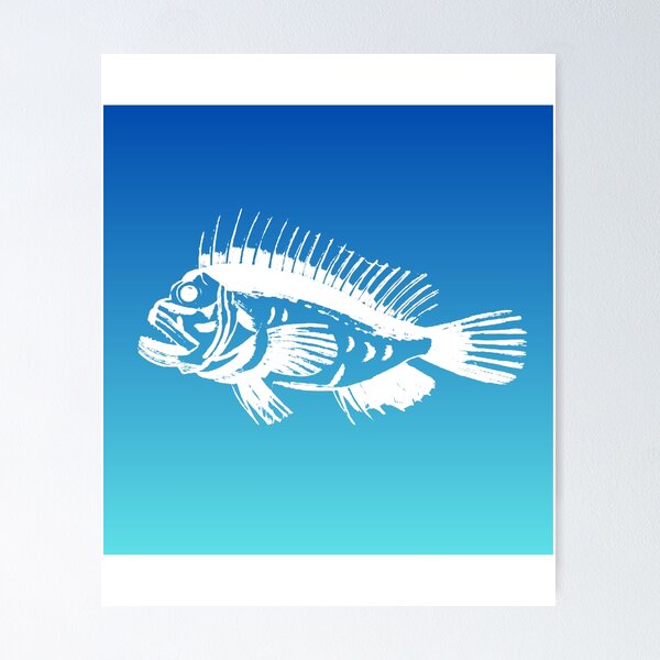 Item preview, Grey stingfish - blue background designed and sold by HeathWayPrints.