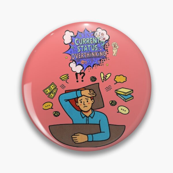 Item preview, Current Status Overthinking Pop Art Bedtime Anxiety Design designed and sold by Miheerala.