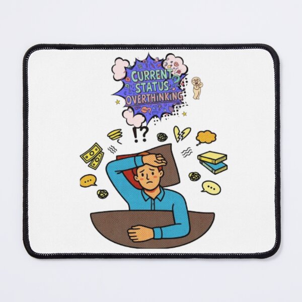 Item preview, Current Status Overthinking Pop Art Bedtime Anxiety Design designed and sold by Miheerala.