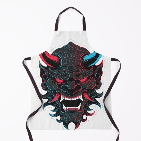 Item preview, Japanese Oni Mask Neon Style Sticker designed and sold by inkfusionhub99.