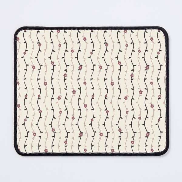 Item preview, Climbing Vine Botanical Stripe – Charcoal Mauve Taupe Floral on Cream designed and sold by Abbdabbs.