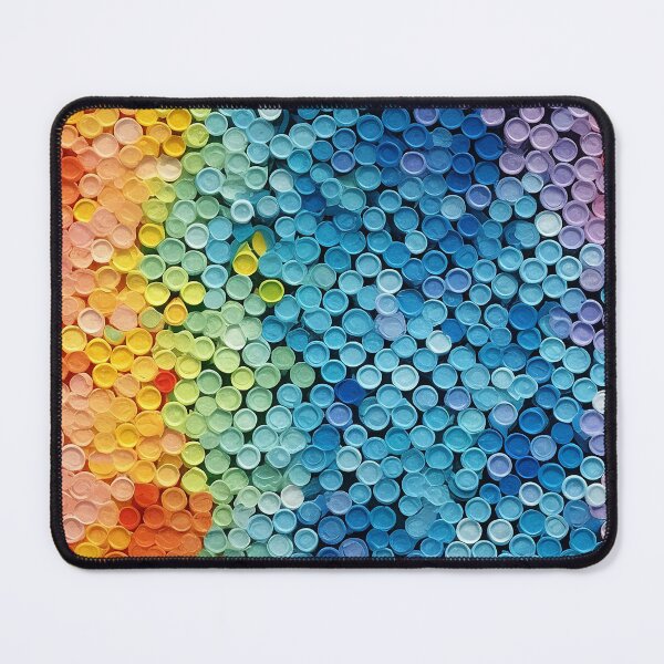 Item preview, Rainbow Bottle Cap Circle Mosaic Seamless Photo Texture designed and sold by DigitaICraft.
