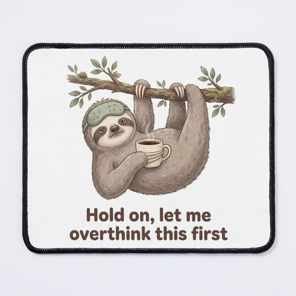 Item preview, Hold On Let Me Overthink This First Shirt | Funny Sloth Coffee Graphic Tee designed and sold by DmaarGroup.