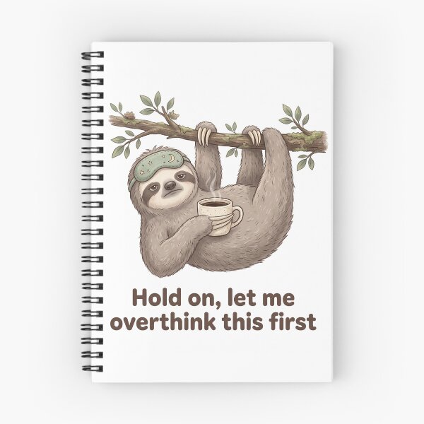 Item preview, Hold On Let Me Overthink This First Shirt | Funny Sloth Coffee Graphic Tee designed and sold by DmaarGroup.