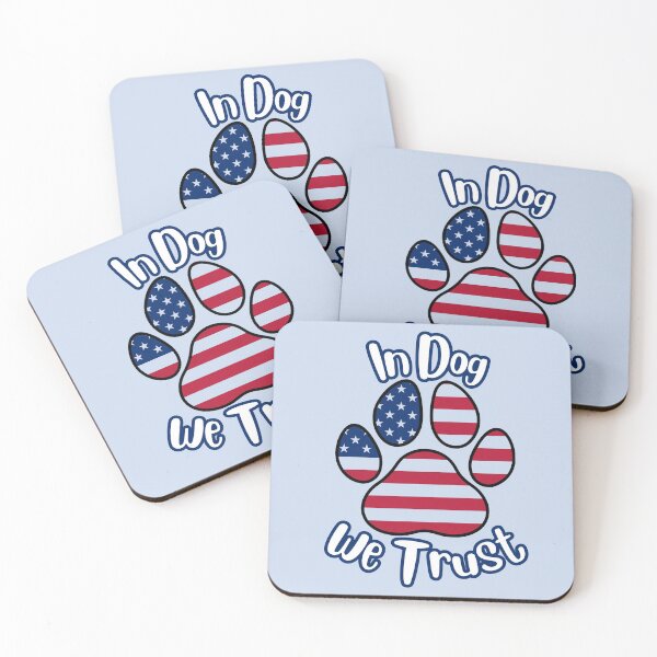 Item preview, In DOG we trust flag paw print (white/blue) designed and sold by Doodles Down South.