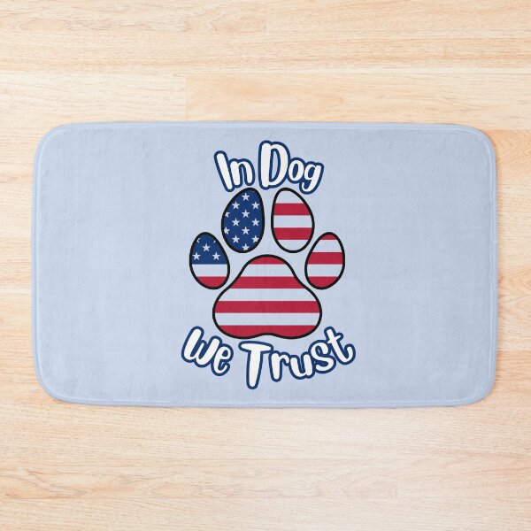 Item preview, In DOG we trust flag paw print (white/blue) designed and sold by Doodles Down South.