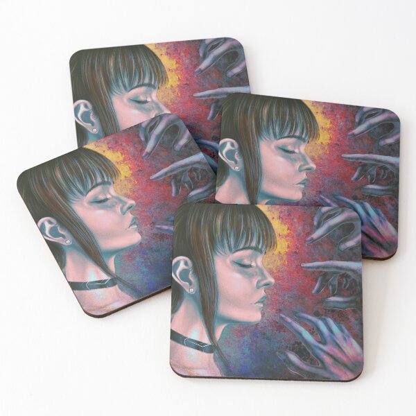 Item preview, Beautiful girl eyes closed, hands reaching towards her designed and sold by Witseart.