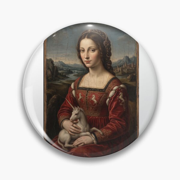 Item preview, Renaissance Lady with Unicorn Oil Painting Fine Art designed and sold by Plumcharmeurs.