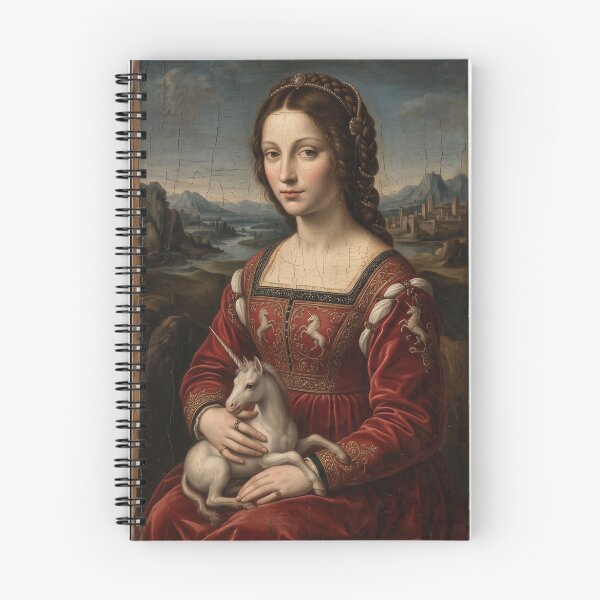 Item preview, Renaissance Lady with Unicorn Oil Painting Fine Art designed and sold by Plumcharmeurs.