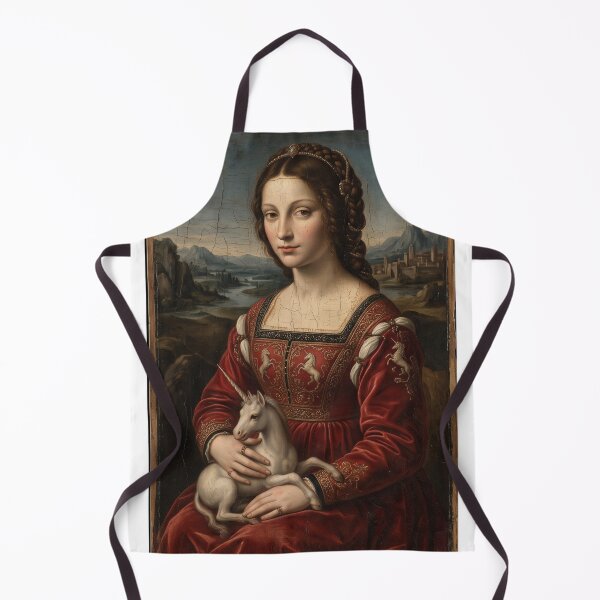 Item preview, Renaissance Lady with Unicorn Oil Painting Fine Art designed and sold by Plumcharmeurs.
