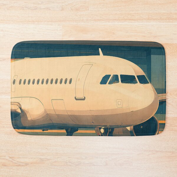 Item preview, Commercial Airplane Airport Illustration designed and sold by EMairplanes.
