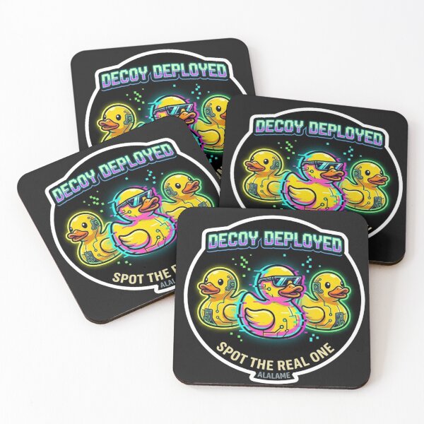 Item preview, Prop Hunt Decoy Deployed - Funny Cyberpunk Rubber Duck Sticker designed and sold by alalame.