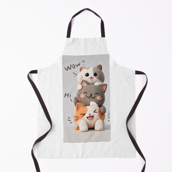 Item preview, Cute Stacked Kawaii Cats Saying Hi and Wow Art designed and sold by Hey! your search is end here.