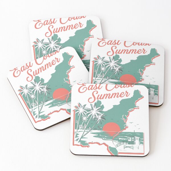 Item preview, East Coast Summer Beach Vacation Retro Map designed and sold by JMDesignHub.