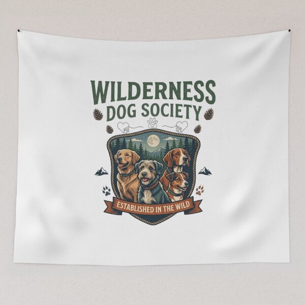 Item preview, Wilderness Dog Society Vintage Outdoor Adventure Design designed and sold by PawverseDesigns.
