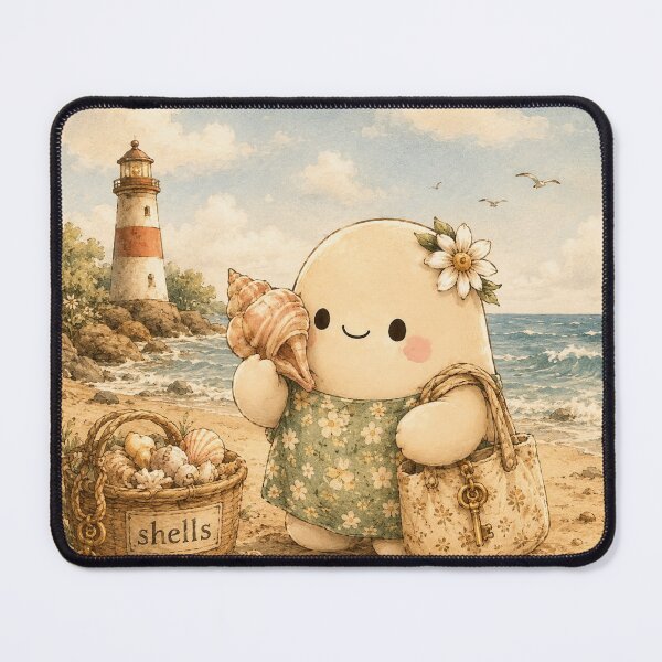Item preview, Olvi’s Seaside Treasure | Cozy Coastal Cottagecore Illustration designed and sold by BarelySorted.