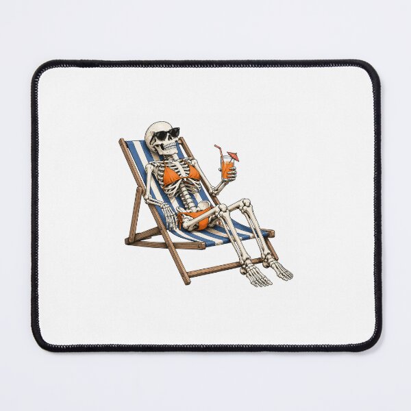 Item preview, Funny Skeleton Sunbathing on Beach Chair | Summer Goth Skeleton Illustration | Relaxing Skeleton in Bikini | Cute Gothic Beach Vacation Design designed and sold by holistech.