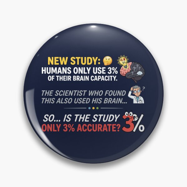 Item preview, Humans Use 3 Percent Brain Funny Science designed and sold by RamyGallery.