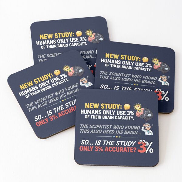 Item preview, Humans Use 3 Percent Brain Funny Science designed and sold by RamyGallery.