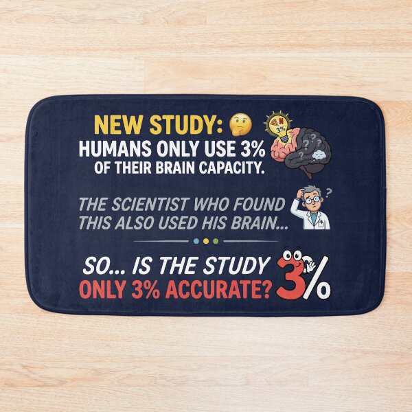 Item preview, Humans Use 3 Percent Brain Funny Science designed and sold by RamyGallery.