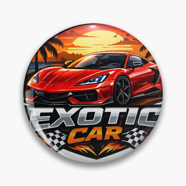 Item preview, Retro Sunset Red Exotic Sports Car Sticker designed and sold by AuraAuto.