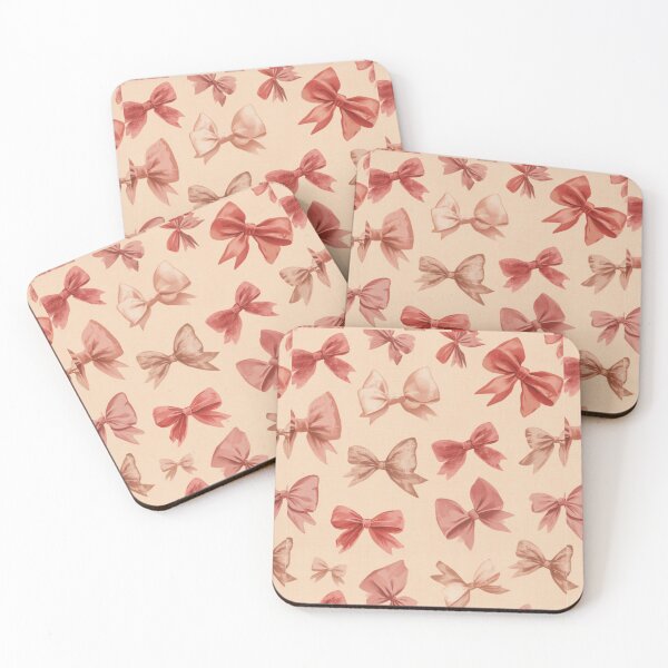 Item preview, Terracotta Bow Pattern - Peach Pink Satin Bow Motif designed and sold by SatinPosterCo.