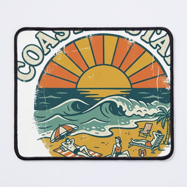 Item preview, Coastal State of Mind Vintage Beach Sunset Waves designed and sold by JMDesignHub.