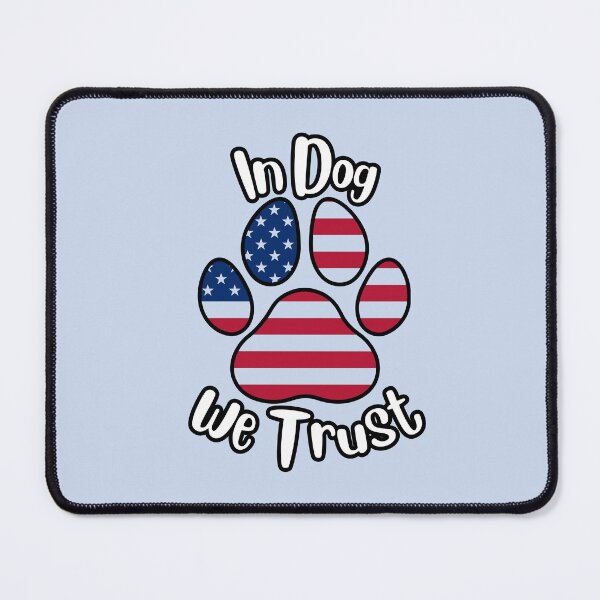 Item preview, In DOG we trust flag paw print (white/black) designed and sold by Doodles Down South.