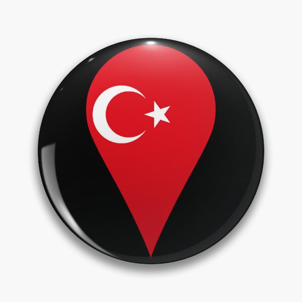 Item preview, Turkey Flag Location Pin Map Marker | Turkish Destination GPS Icon designed and sold by NTGUILTY.
