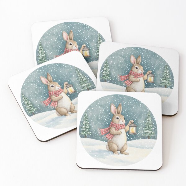 Item preview, Winter Bunny Sticker | Cozy Christmas Rabbit designed and sold by AillustriaAK.