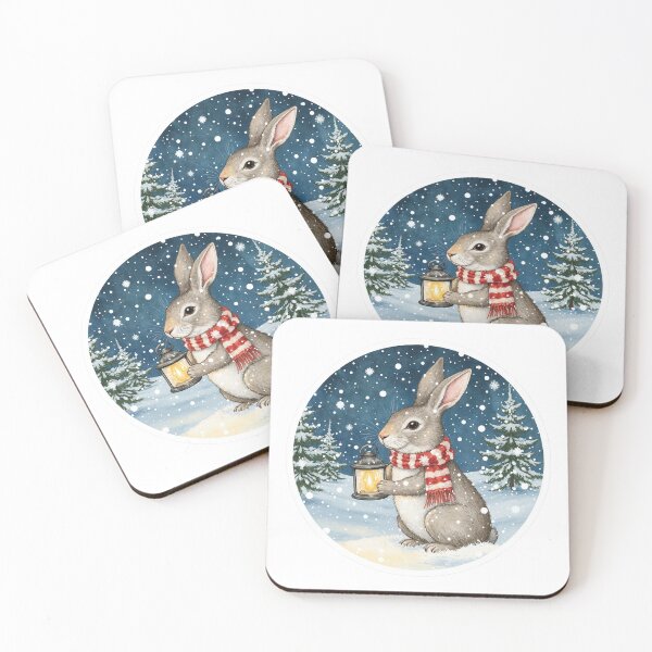 Item preview, Winter Bunny Sticker | Cozy Christmas Rabbit designed and sold by AillustriaAK.
