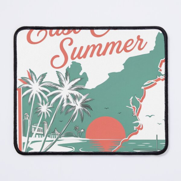 Item preview, East Coast Summer Beach Vacation Retro Map designed and sold by JMDesignHub.