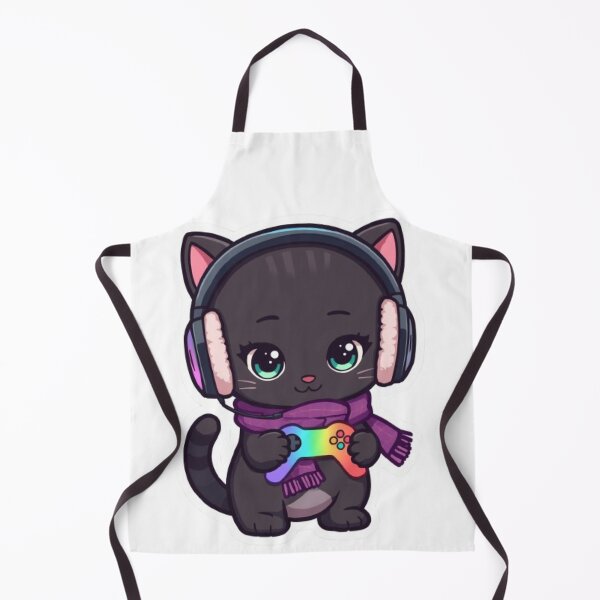 Item preview, Cute Winter Gamer Cat with RGB Headphones Kawaii Sticker designed and sold by Stylestickers55.